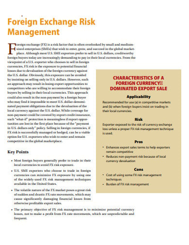 foreign exchange and risk management pdf