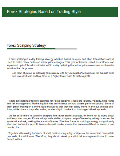 forex scalping trading strategy template