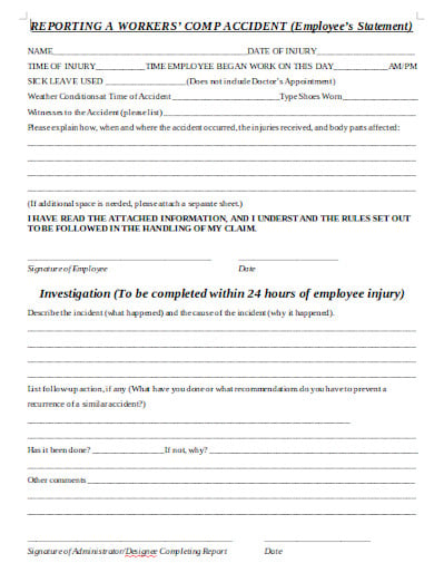 employee witness statement template
