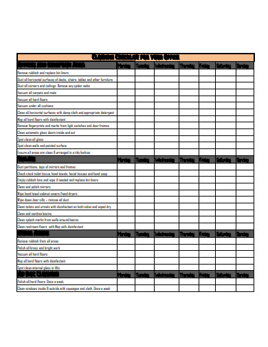 Office Cleaning Checklist Printable