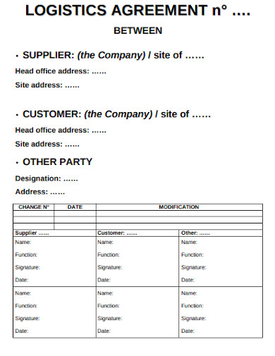 11  Logistics Agreement Templates in Google Docs MS Word Pages PDF