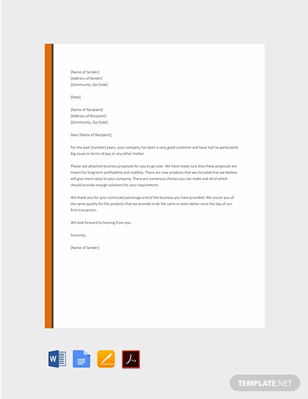 free business application letter format