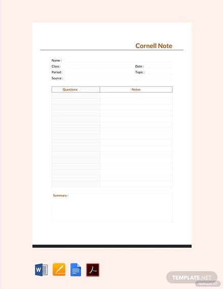 free-cornell-note-template