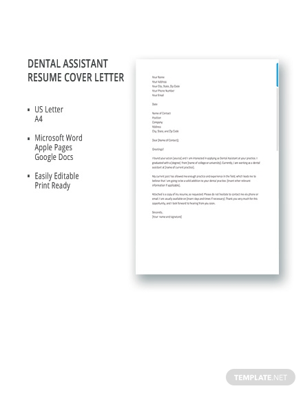 free-dental-assistant-resume-cover-letter-template
