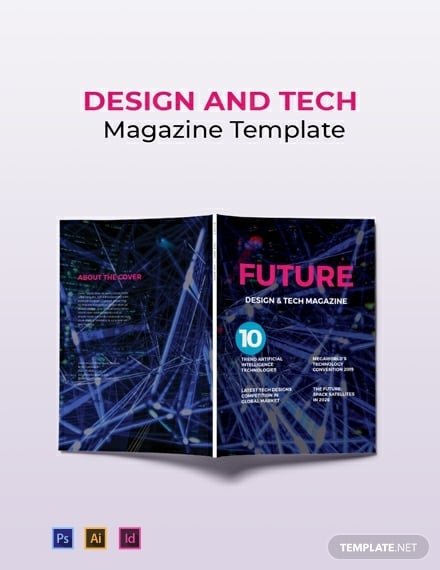 free design and tech magazine template 440x570