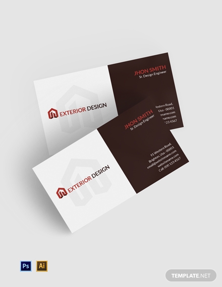 free exterior design business card template
