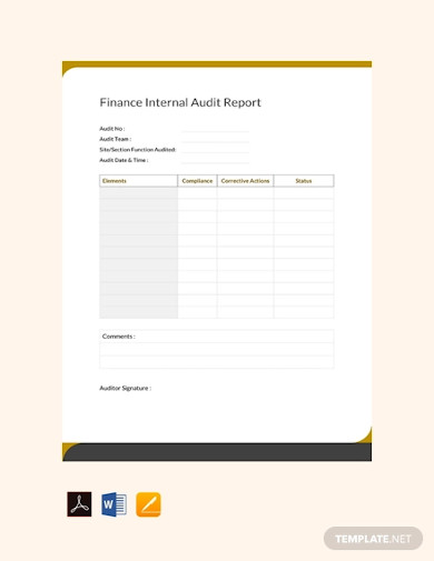 free finance internal audit report template