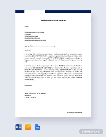 Cover Letter Sample For Volunteer Position Cv Examples No Experience