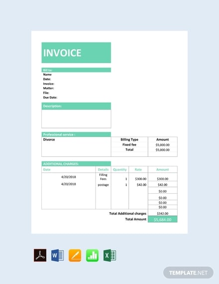 free legal service invoice template 440x570