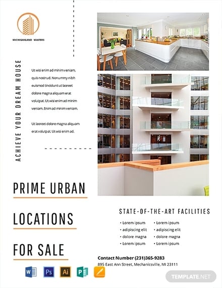 free minimal real estate flyer template