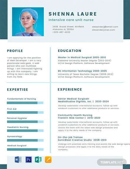 free nursing student cv template