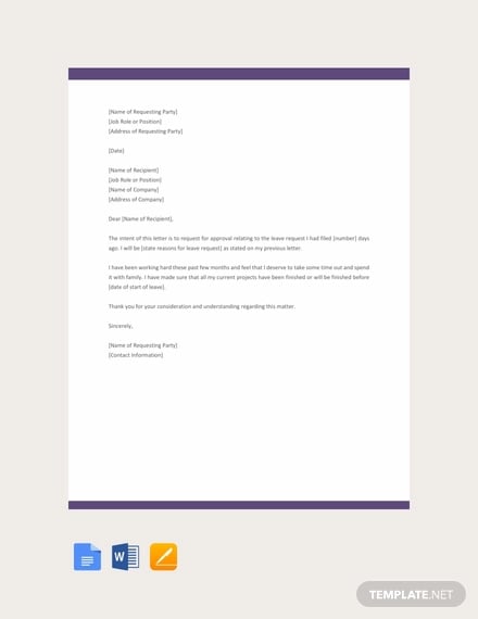 free request letter for approval template