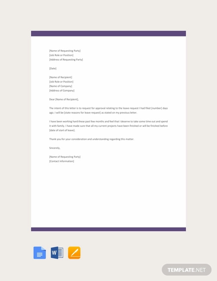 Request For Approval Letter Template