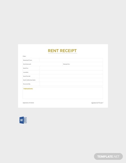 free sample apartment rent receipt template 440x570
