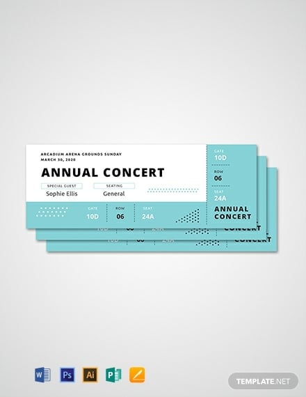 free simple annual concert ticket template