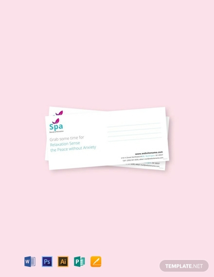 free spa envelope template 440x570