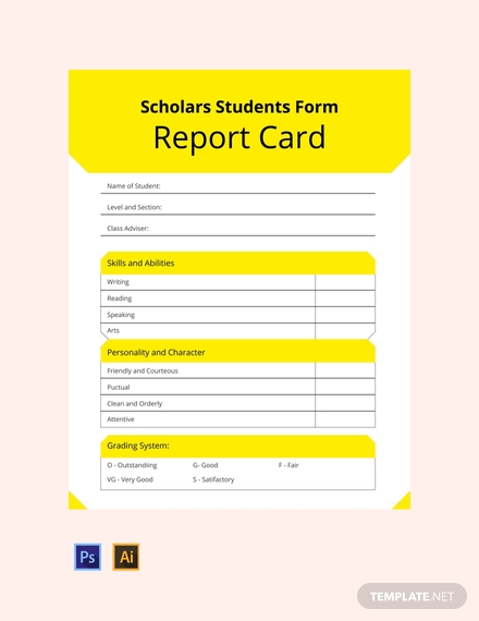 free student report card template 440x570 1