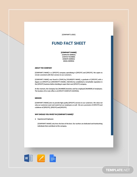 fund fact sheet template