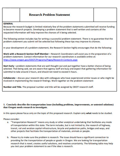 general problem in research example