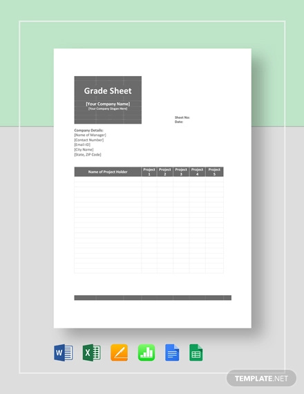 grade sheet template
