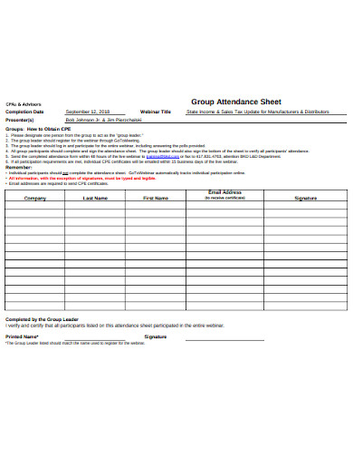 19+ Attendance Sheet Templates in PDF | DOC