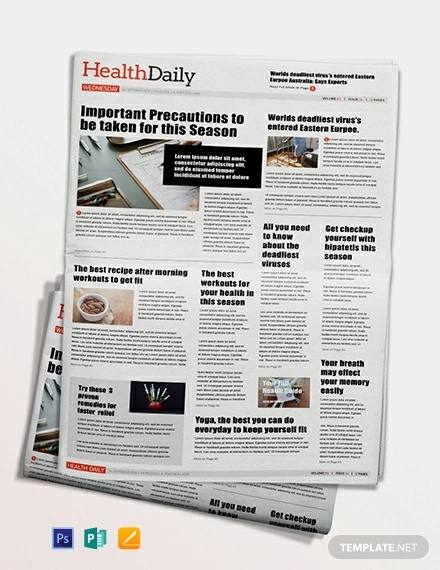 health newspaper template