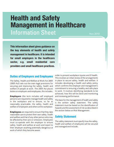 8 Health And Safety Statement Templates In PDF DOC