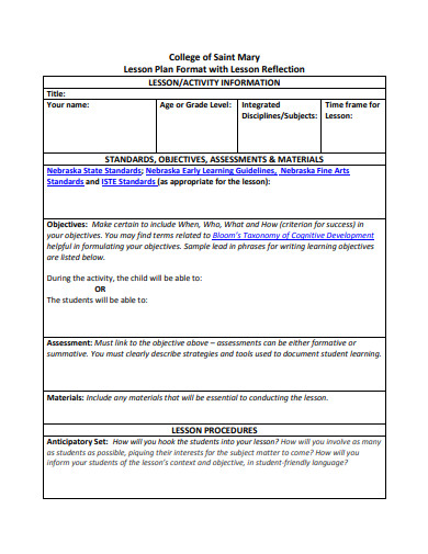 11 Higher Education Lesson Plan Templates In PDF DOC