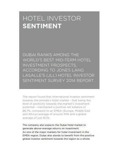 hotel property investment report
