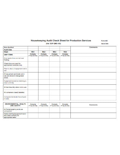 housekeeping-process-audit-checklist-template