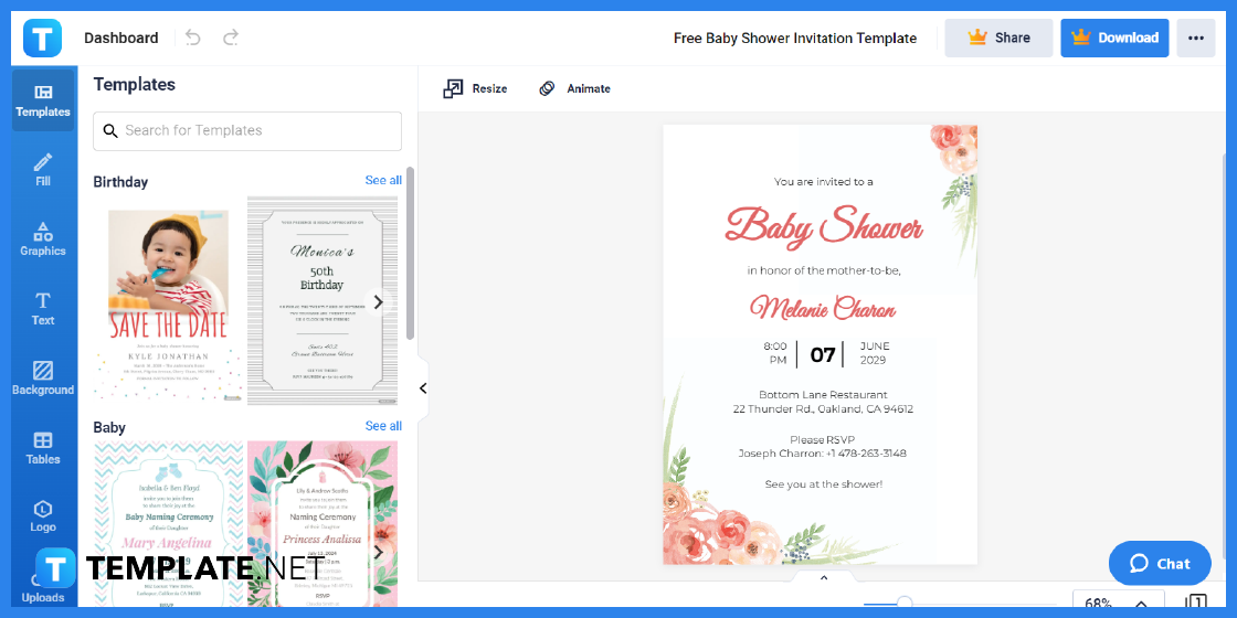how to make create an office baby shower invitation step