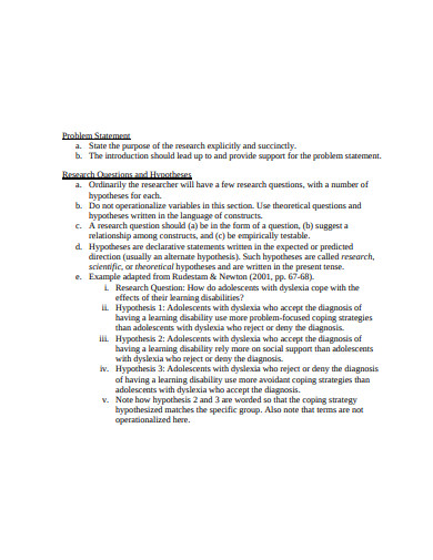 research problem statement formulate