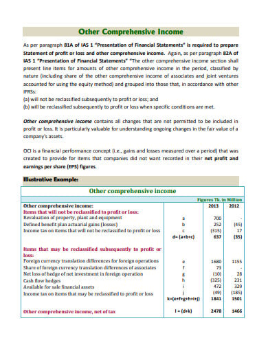 11 Statement Of Comprehensive Income Templates In Pdf Xls Doc 4716