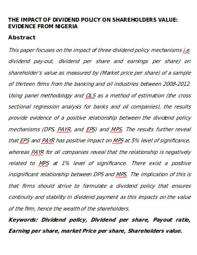 article review on dividend policy pdf