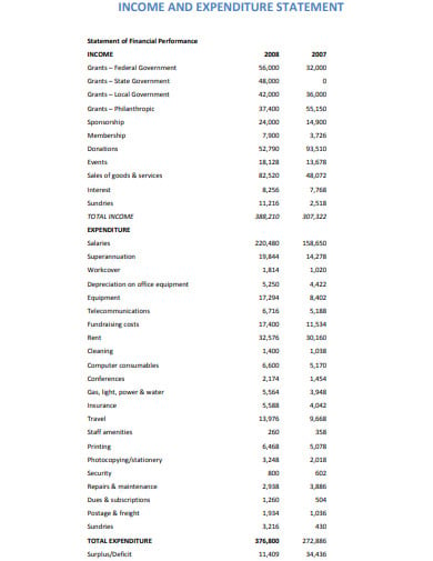 income and expenditure statement in pdf