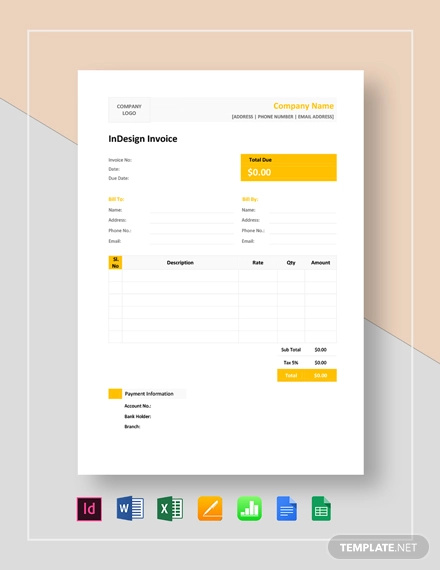 indesign invoice template