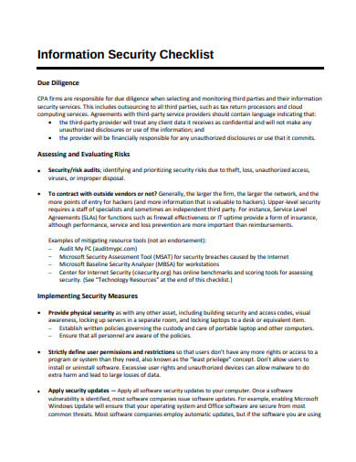 information physical security audit checklist template