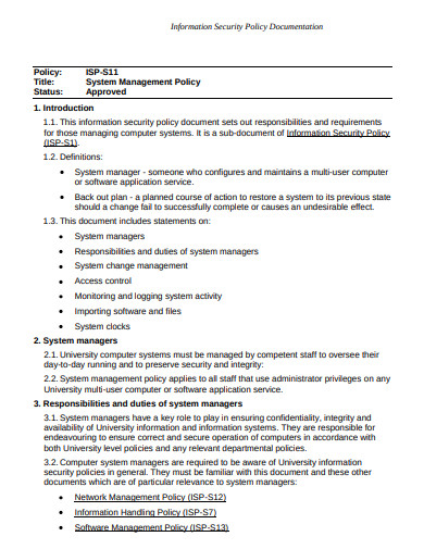 information-system-management-policy