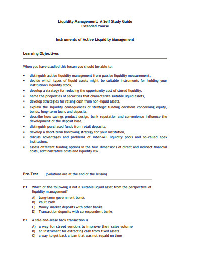 instrument of activity liquidity management template
