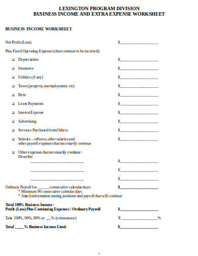 12+ Business Expenses Worksheet in PDF | DOC