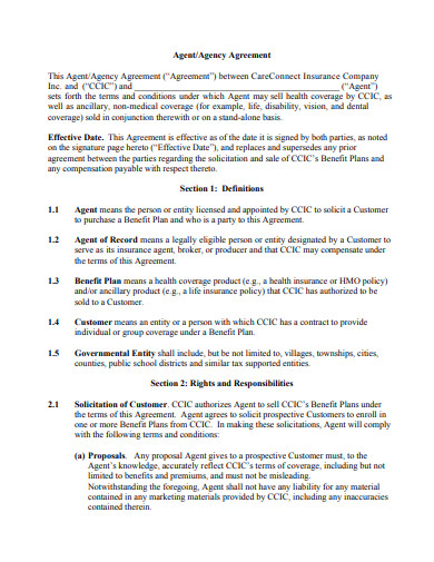 11+ Insurance Agency Agreement Templates in DOC | PDF