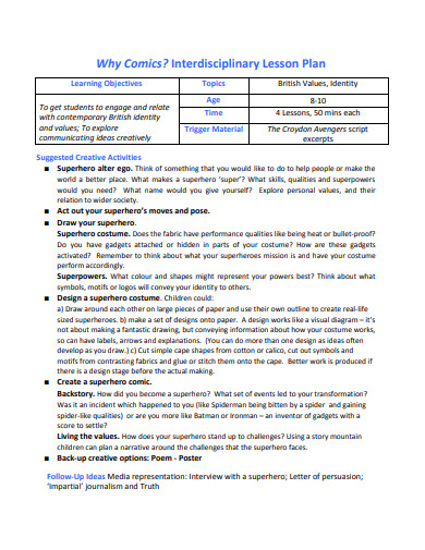 interdisciplinary lesson plan assignment