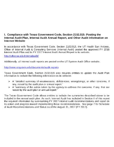 internal audit annual report in pdf