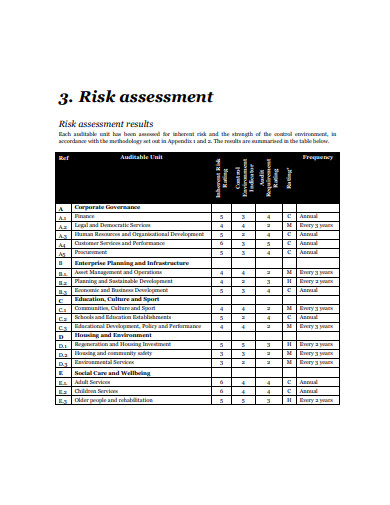 Internal Audit Annual Risk Assessment Template