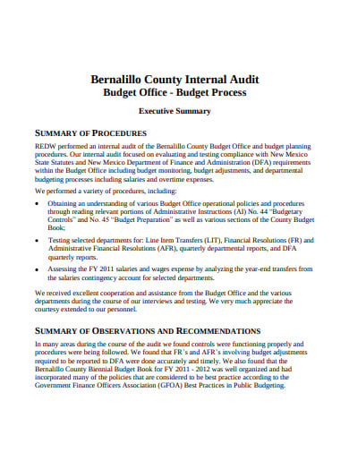 11 Internal Audit Budget Templates In Pdf Doc 