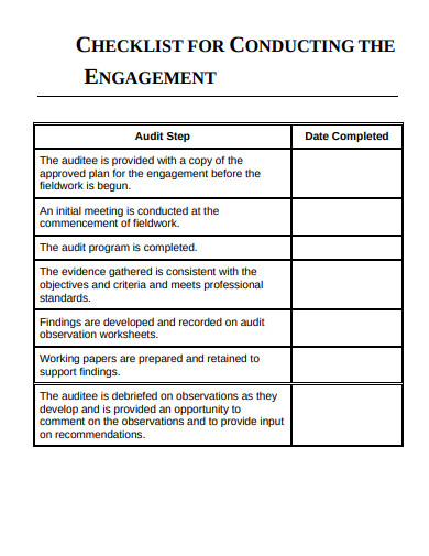 10 Audit Engagement Checklist Templates In PDF WORD