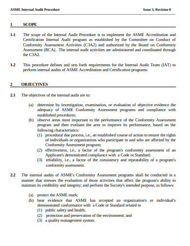internal audit procedure in pdf