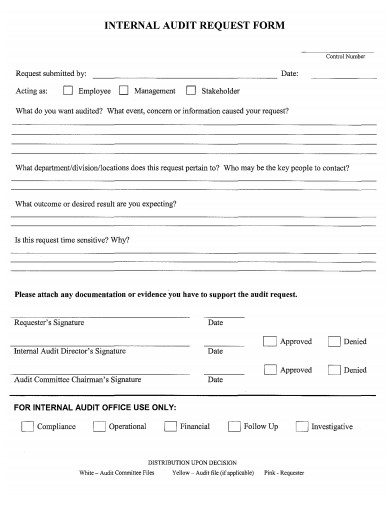 internal audit request form template
