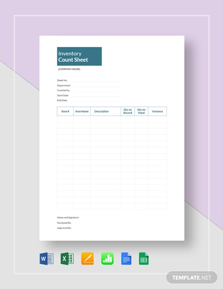 Inventory Count Sheet Template - 8+ Free Word, PDF Documents Download