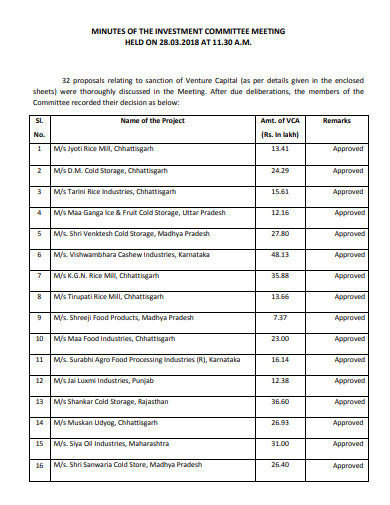 11+ Investment Committee Minutes Templates In Pdf 